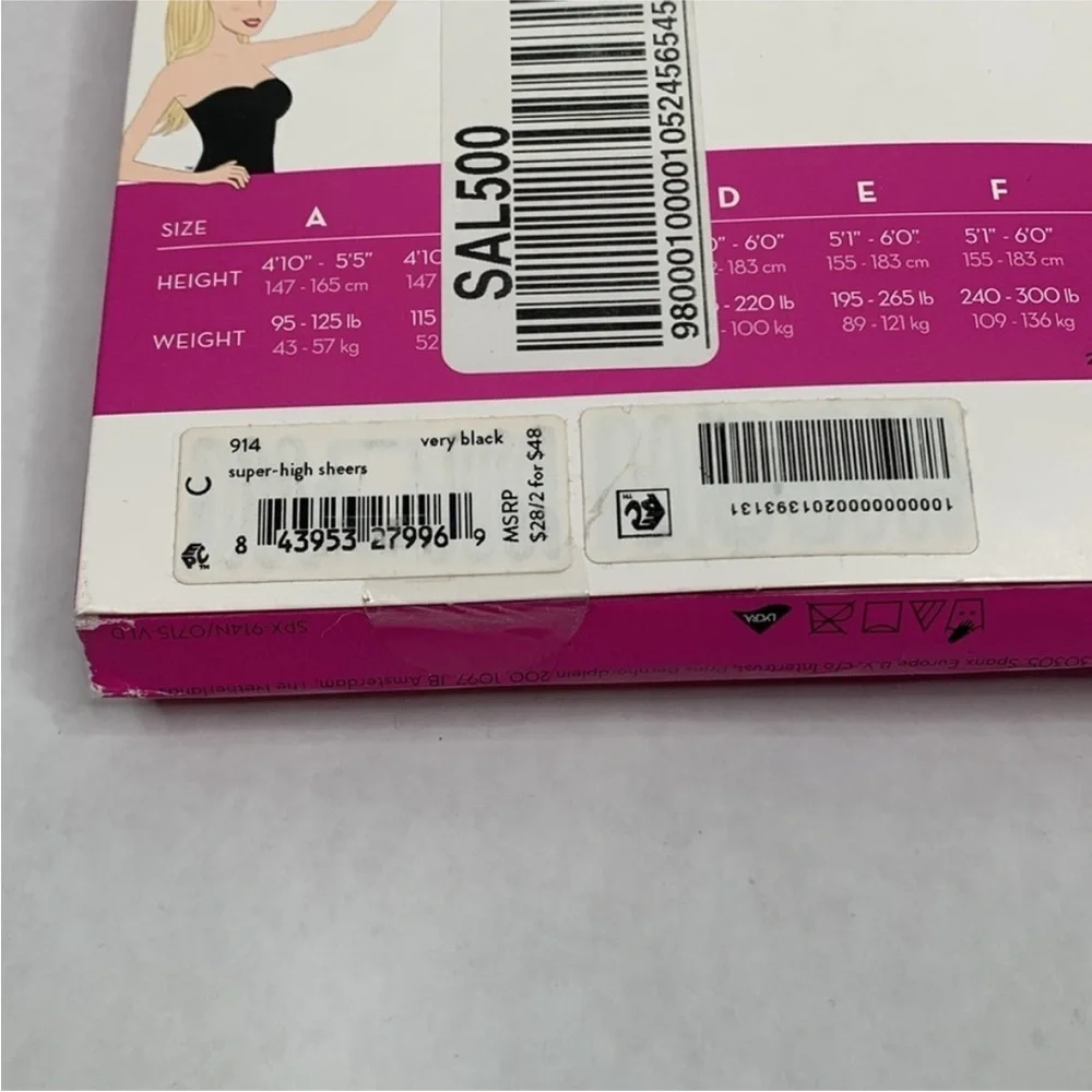 Spanx by Sara Blakely Sheers‎ High Waisted All Day Shaping Size C Very Black
